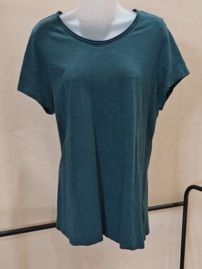 Coldwater Creek Jade Green Short Sleeve Scoop Neck Tee